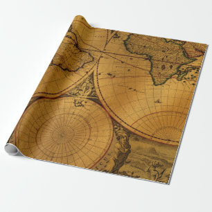Zee Kaart Verpakkingspapier Cadeaupapier