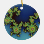 Zee kerstfractal keramisch ornament (Voorkant)