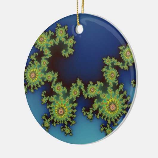 Zee kerstfractal keramisch ornament (Links)
