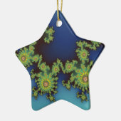 Zee kerstfractal keramisch ornament (Links)