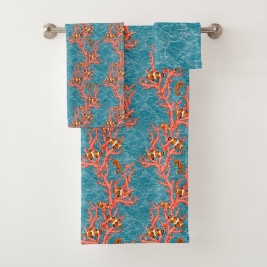 Zee koraal en clownfish bad handdoek (Insitu)