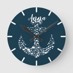 Zee Kristallen Anchor Nautical / Coastal Ronde Klok