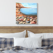 Zee kust kustlijn rotsen oceaan canvas afdruk (Insitu (Slaapkamer))