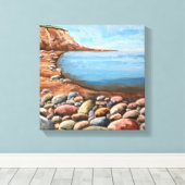 Zee kust kustlijn rotsen oceaan canvas afdruk (Insitu (Houten vloer))