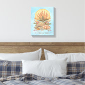 Zee Kustdoornbuis Blauwgroen en Paars Poster Canvas Afdruk (Insitu (Slaapkamer))