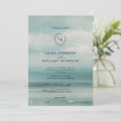 Zee Landscape Wedding Invitation Kaart (Staand voorkant)