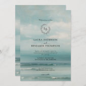 Zee Landscape Wedding Invitation Kaart (Voorkant / Achterkant)