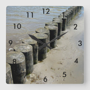 Zee Landschap Oceaan Strand Wandklok Vierkante Klok