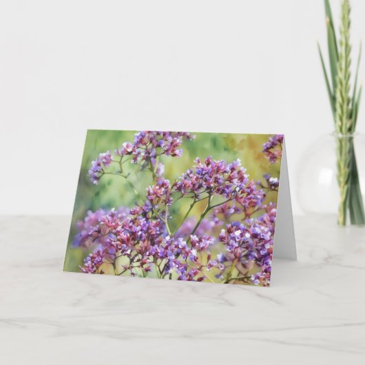Zee Lavendelbloemen Floral Art Note Kaart (Voorkant)