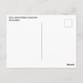 Zee leeuw eet zalm in Alaska Briefkaart (Achterkant)