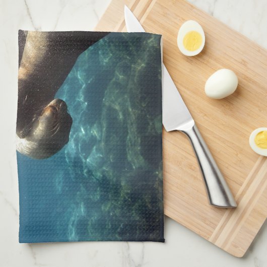 Zee leeuwen Galapagos Theedoek (Quarter Fold)