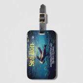 Zee leeuwen onder water bagagelabel (Voorkant (verticaal))