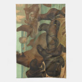  Zee leeuwen op strand, zeedier Theedoek (Verticaal)