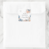 zee leven koraal Baby shower monogram Vierkante Sticker (Tas)