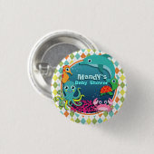 Zee Leven op Kleurrijke Argyle; Baby shower Ronde Button 3,2 Cm (Voorkant /achterkant)