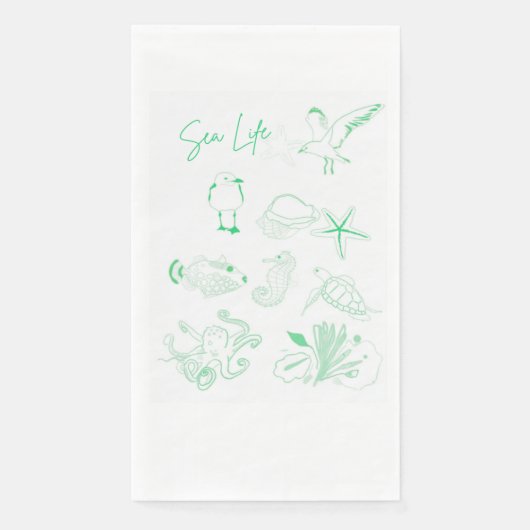 Zee leven Papier servet (Voorkant)