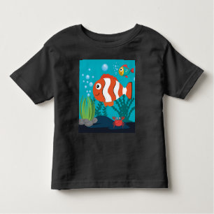 Zee-leven-patroon viskrab zeewier personaliseren kinder shirts
