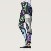 Zee leven waterverf, donkere achtergrond. leggings (Links)