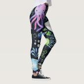 Zee leven waterverf, donkere achtergrond. leggings (Rechts)