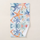 Zee leven waterverf zee sterren bad handdoek (Handdoek)