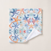 Zee leven waterverf zee sterren bad handdoek (Wasdoekje)