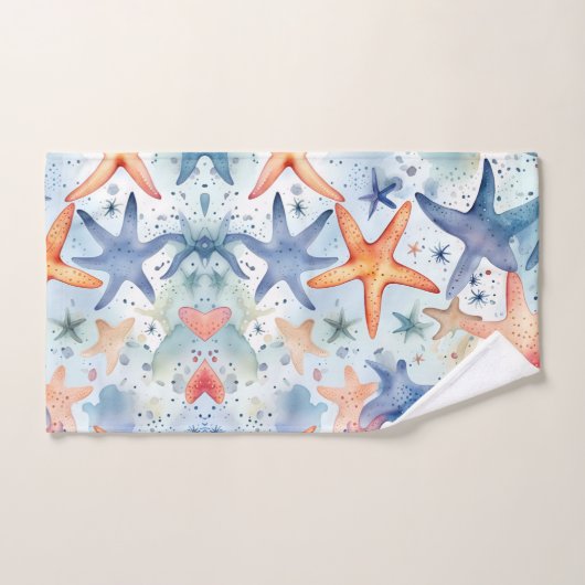 Zee leven waterverf zee sterren bad handdoek (Handdoek)