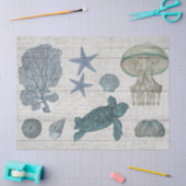  Zee Levenskoraalschildpadschelp Hout Tissuepapier (Craft)