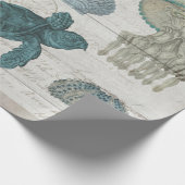  Zee Life Coral Turtle Starfish Decoupage Cadeaupapier (Hoek)