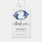 Zee Life Dolphin Twins Baby shower gunst Cadeaulabel (Achterkant)