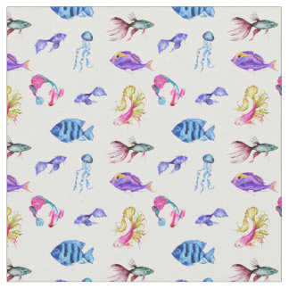 Zee Life Fabric, Ocean,Fish,Octopus Stof