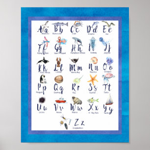 Zee Life Ocean Animals Alfabet for Kids Poster