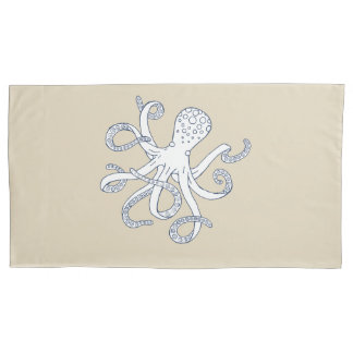 Zee Life Octopus Nautical Pillowcase King Grootte Kussensloop