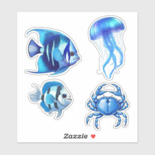 Zee Life / Sealife - Vis, krab en kwallen Sticker