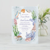 Zee Life Wedding Invitation Kaart (Staand voorkant)