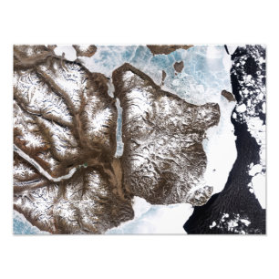 Zee lijnen de kustlijn in het oosten van Greenlan Foto Afdruk