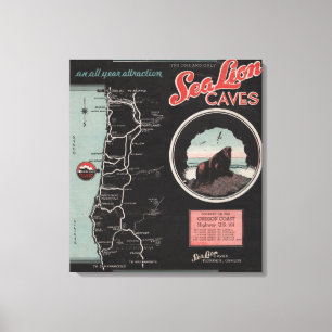 Zee Lion Caves, Florence, Oregon Canvas Afdruk