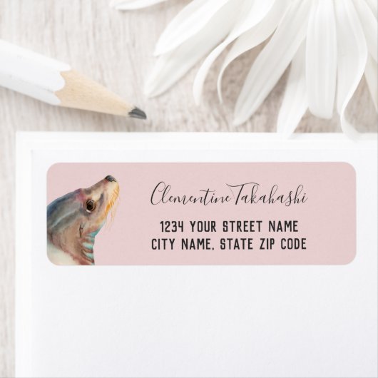 Zee Lion Leuk Dier Retouradres Etiket (Insitu)