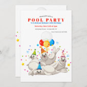 Zee Lions Pool Party Uitnodiging (Voorkant / Achterkant)