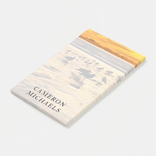 Zee loopt op zonsondergang naar het strand post-it® notes (Schuin)