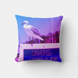 Zee Meeuw Grote Blauwe Haven Paarse Blauwe Kussen
