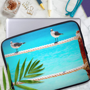 Zee meeuw strand vogels turquoise oceaan foto kust laptop sleeve