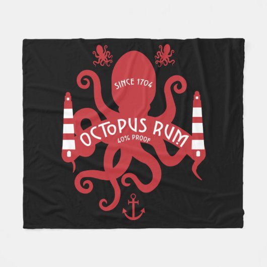 Zee met deuk en fantasy | Octopus | Nautische Mok  Fleece Deken (Voorkant (Horizontaal))