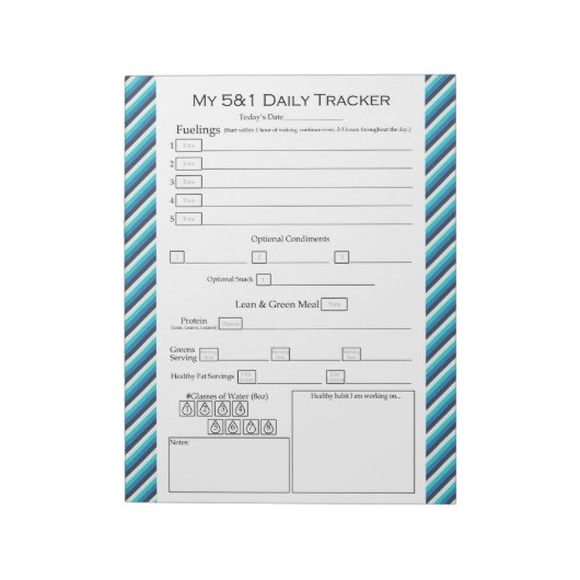 Zee met gekleurd striped design Notitieblok (Gedraaid)