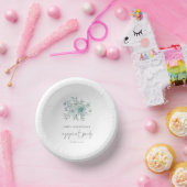 Zee Mist Blauwgroen Blue Florals Script Engagement Papieren Kommen (Feest)