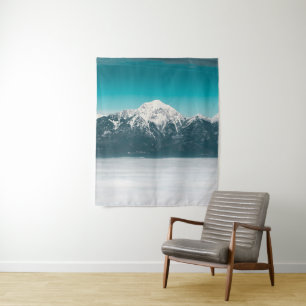 Zee mist onder de berg wandkleed