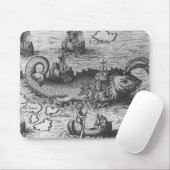 Zee monster/creatie/Kraken Muismat zwart/wit (Met muis)