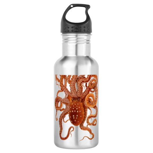 Zee monster octopus - aangepaste tekst waterfles  (Voorkant)