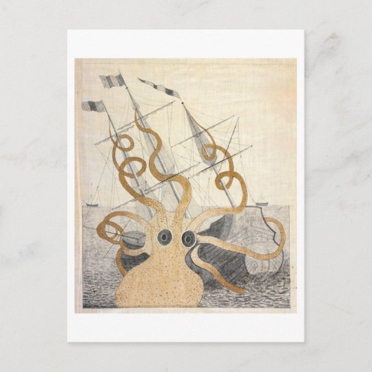  Zee Monster Octopus Briefkaart (Voorkant)