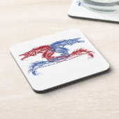 Zee-monsters met uw keuze achtergrond bier onderzetter (Linkerzijde)