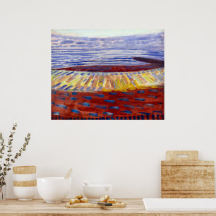 Zee na zonsondergang Piet Mondrian Poster